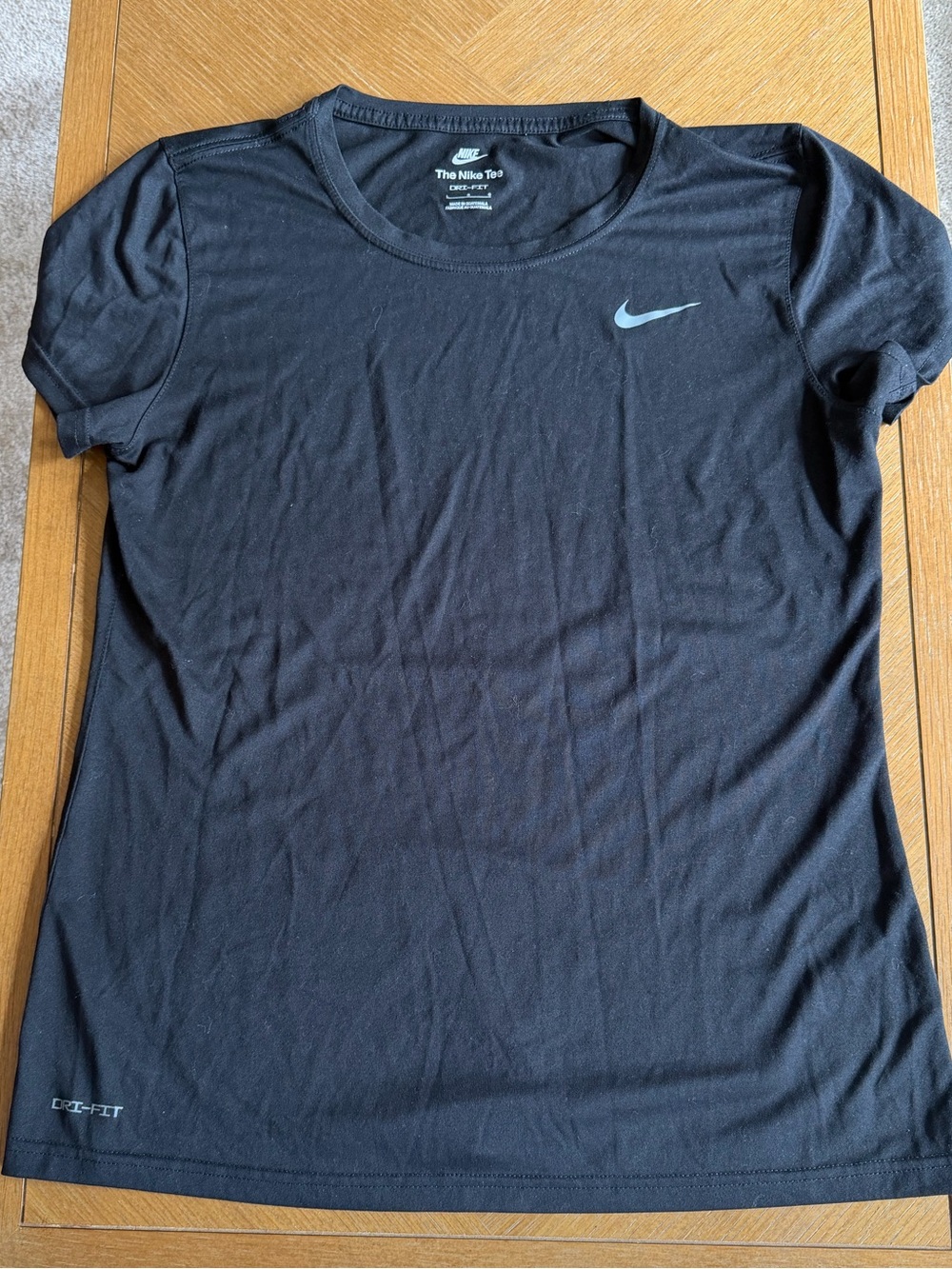 Nike Black Women’s Short Sleeve Dri-FIT Tee with Gray Swoosh